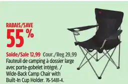 Canadian Tire Wide-Back Camp Chair with Built-In Cup Holder offer