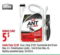 Canadian Tire Ortho Ant B Gon Max, 4L. Battery-powered spray offer