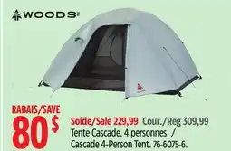 Canadian Tire Woods Cascade 4-Person Tent offer
