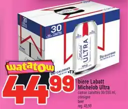 Metro BIÈRE LABATT, MICHELOB ULTRA | BEER CAISSE, CANETTES offer
