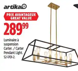 Canadian Tire Artika Carter Pendant Light offer