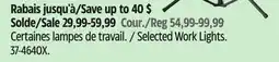 Canadian Tire Selected Work Lights offer