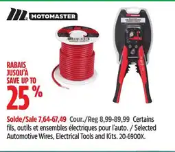 Canadian Tire MotoMaster Selected Automotive Wires, Electrical Tools and Kits offer