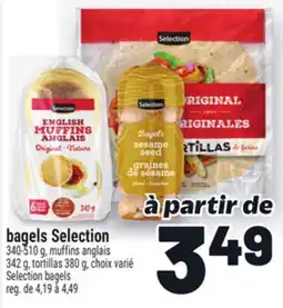 Metro BAGELS SELECTION | SELECTION BAGELS 340-510 G, MUFFINS ANGLAIS 342 G, TORTILLAS 380 G offer