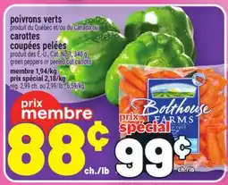 Metro POIVRONS VERTS OU CAROTTES COUPÉES PELÉES | GREEN PEPPERS OR PEELED CUT CARROTS offer