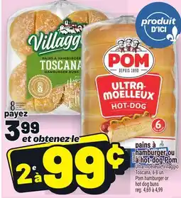 Metro PAINS À HAMBURGER OU À HOT-DOG POM | POM HAMBURGER OR HOT DOG BUNS offer