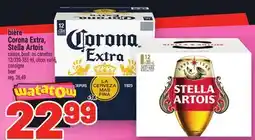 Metro BIÈRE CORONA EXTRA, STELLA ARTOIS | BEER CAISSE, BOUT. OU CANETTES offer
