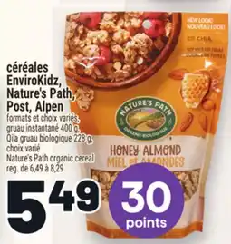 Metro CÉRÉALES ENVIROKIDZ, NATURE'S PATH, POST, ALPEN | NATURE'S PATH ORGANIC CEREAL offer