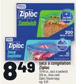 Metro SACS À CONGÉLATION ZIPLOC | ZIPLOC FREEZER BAGS offer
