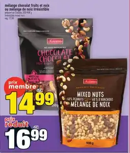 Super C mélange chocolat fruits et noix ou mélange de noix Irrésistible | Irrésistible mixed nuts offer