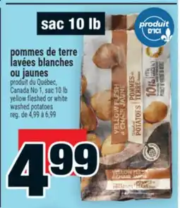 Super C pommes de terre lavées blanches ou jaunes | yellow fleshed or white washed potatoes offer