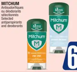 Jean Coutu MITCHUM Selected antiperspirants and deodorants offer