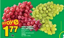 Super C raisins rouges ou verts sans pépins | seedless red or green grapes offer