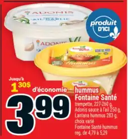 Super C Fontaine Santé hummus offer