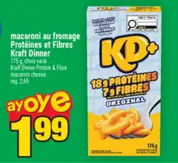 Super C macaroni au fromage Protéines et Fibres Kraft Dinner | Kraft Dinner Protein & Fibre macaroni cheese offer