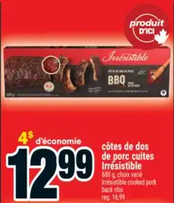 Super C Irresistible cooked pork back ribs offer