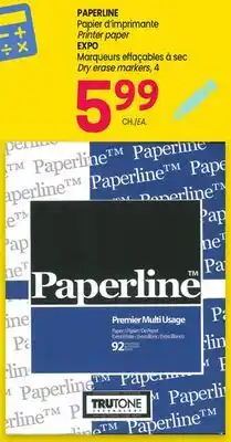 Uniprix PAPERLINE Papier d'imprimante/ Printer paper, EXPO Marqueurs effaçables à sec/ Dry erase markers offer