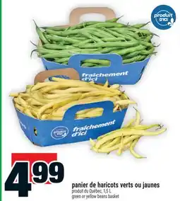 Super C panier de haricots verts ou jaunes | green or yellow beans basket offer