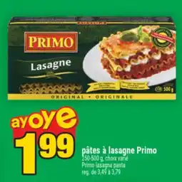 Super C pâtes à lasagne Primo | Primo lasagna pasta offer