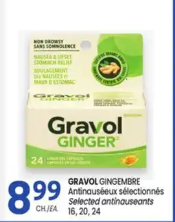Uniprix GRAVOL GINGEMBRE Antinauséeux sélectionnés / Selected antinauseants offer