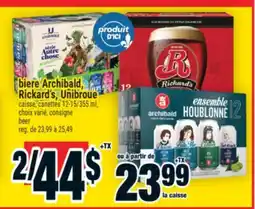 Super C biere Archibald, Rickard's, Unibroue | beer offer