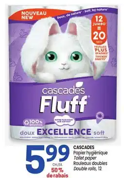 Uniprix CASCADES Papier hygiénique Toilet paper Rouleaux doubles/ Double rolls offer