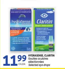 Uniprix HYDRASENSE, CLARITIN Gouttes oculaires sélectionnées / Selected eye drops offer