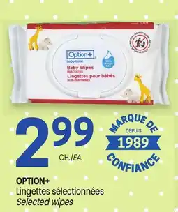 Uniprix OPTION+ Lingettes sélectionnées/ Selected wipes offer