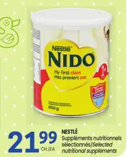 Uniprix NESTLÉ Suppléments nutritionnels sélectionnés / Selected nutritional supplements offer