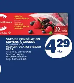Marché Bonichoix COMPLIMENTS MEDIUM TO LARGE FREEZER BAGS offer