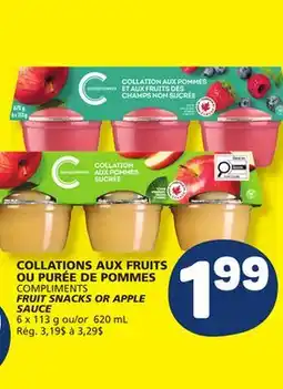 Marché Bonichoix COMPLIMENTS FRUIT SNACKS OR APPLE SAUCE offer