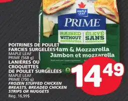 Marché Bonichoix MAPLE LEAF PRIME FROZEN STUFFED CHICKEN BREASTS, BREADED CHICKEN offer