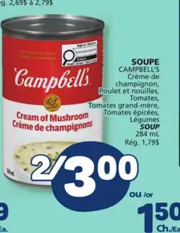 Marché Bonichoix Campbell's Crème de champignon, Poulet et nouilles, Tomates,SOUP offer