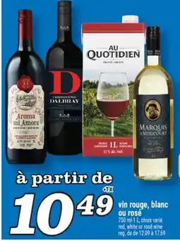 Marché Richelieu VIN ROUGE, BLANC OU ROSÉ | RED, WHITE OR ROSÉ WINE offer