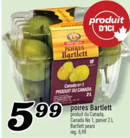 Marché Richelieu POIRES BARTLETT | BARTLETT PEARS offer