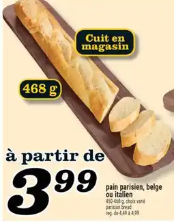 Marché Richelieu PAIN PARISIEN, BELGE OU ITALIEN | PARISIAN BREAD offer