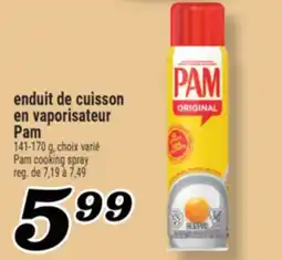 Marché Richelieu ENDUIT DE CUISSON EN VAPORISATEUR PAM | PAM COOKING SPRAY offer