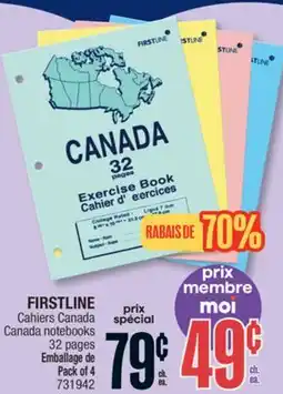 Jean Coutu FIRSTLINE Canada notebooks 32 pages offer