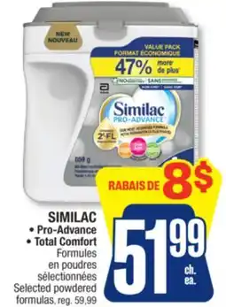 Jean Coutu SIMILAC Selected powdered formulas offer