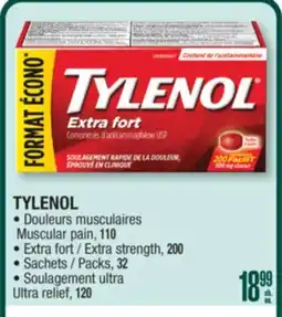 Jean Coutu TYLENOL Muscular pain, Extra strength, Packs, Ultra relief offer