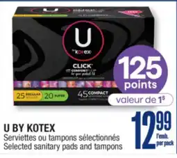 Jean Coutu U BY KOTEX Selected sanitary pads and tampons offer