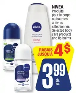 Jean Coutu NIVEA Selected body care products and lip balms offer
