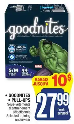 Jean Coutu GOODNITES, PULL-UPS Selected training underwear offer