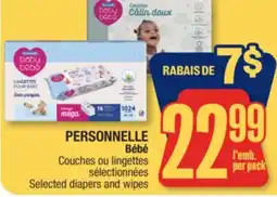 Jean Coutu PERSONNELLE Selected diapers and wipes offer