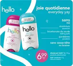 Jean Coutu HELLO deodorant offer