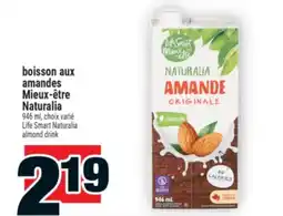 Super C boisson aux amandes Mieux-être Naturalia | Life Smart Naturalia almond drink offer