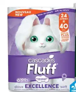 Familiprix Cascades Fluff Excellence soft bathroom tissue rolls - Jumbo 24un offer