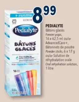Familiprix Pedialyte assorted flavours frozen sticks 16un offer