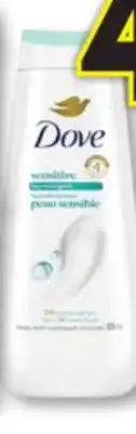 Familiprix Dove hypoallergenic body wash sensitive skin 325m offer