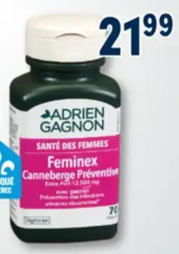 Familiprix Adrien Gagnon Women's health Feminex preventive cranberry extra-strength capsules 70un offer